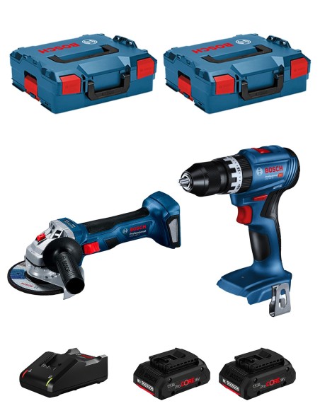 BOSCH Kit BK220 (GWS 18V-7 + GSB 18V-45 + 2 x 4,0 Ah ProCORE +