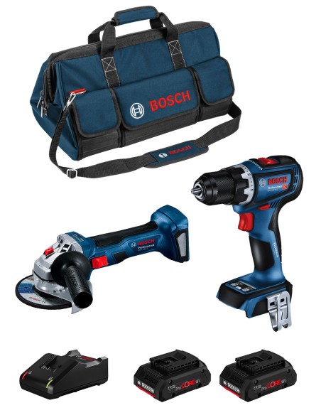 BOSCH Kit BK2018BAG (GSR 18V-90 C + GWS 18V-7 + 2 x 4,0 Ah