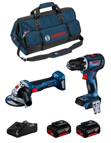 BOSCH Kit BK2019BAG (GSR 18V-90 C + GWS 18V-7 + 2 x 5,0 Ah +