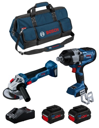 BOSCH Kit BK2026BAG (GDS 18V-1600 HC + GWS 18V-10 + 2 x 8,0 Ah