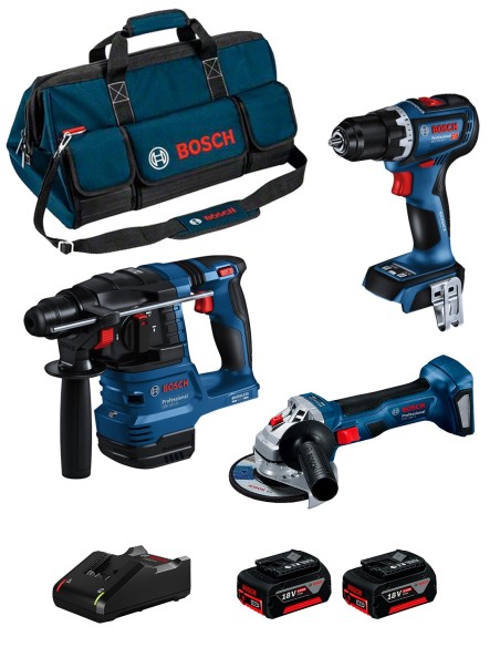BOSCH Kit BK3012BAG (GBH 18V-22 + GSR 18V-90 C + GWS 18V-7 + 2