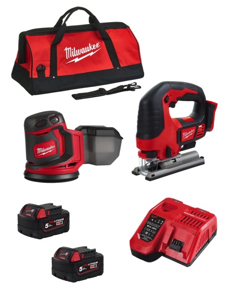 MILWAUKEE Kit MWK203BAG (M18BJS + M18BOS125 + 2 x 5,0 Ah +