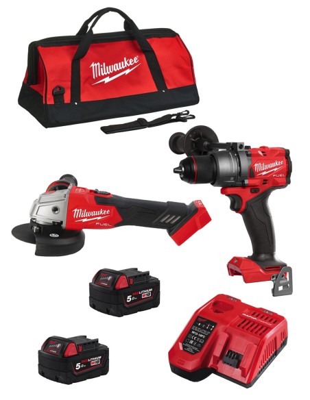 MILWAUKEE Kit MWK204BAG (M18FPD3 + M18FSAG125XB + 2 x 5,0 Ah +