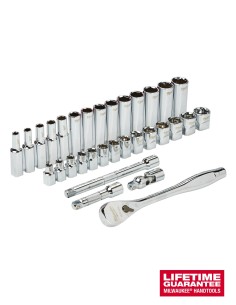 Metric 3/8" ratchet + socket set (32pc) Milwaukee 2