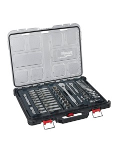 Set di 63 pezzi di bussole e cricchetti ¼″ y ½″ Milwaukee