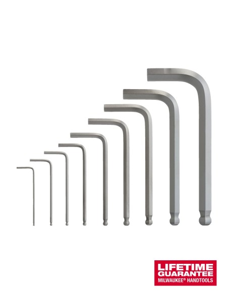 Compact Set of L-Form hex key (9 pieces) Milwaukee