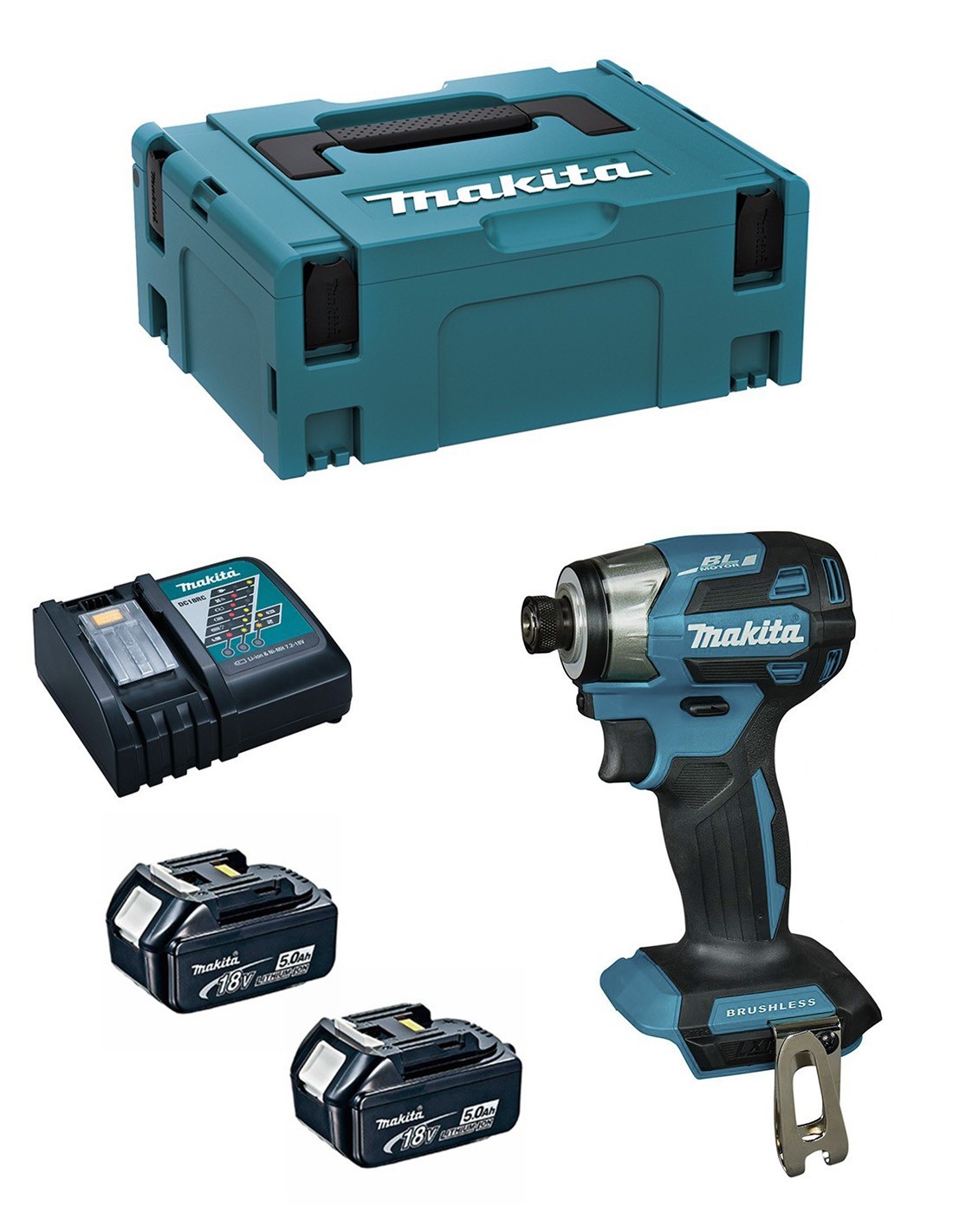 Atornillador de Impacto MAKITA DTD173RTJ (2 x 5,0 Ah + DC18RC + MAKPAC 2)