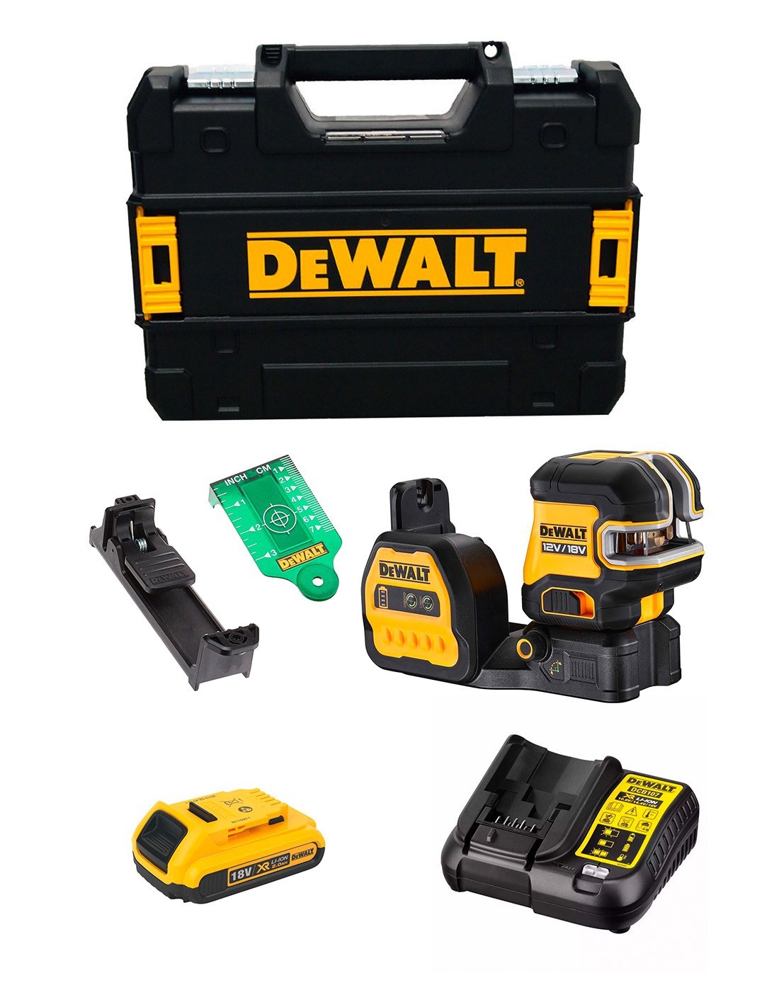Láser Autonivelante DeWALT DCE088NG18D1T (1 x 2,0 Ah + DCB107 + TSTAK II)