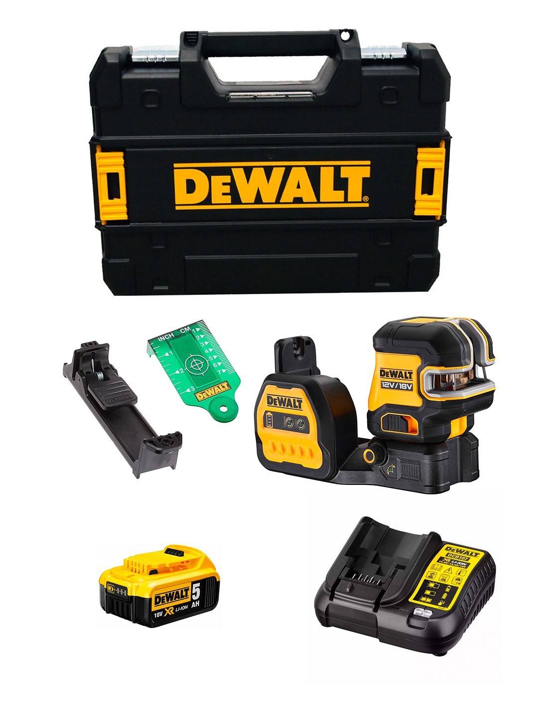 Láser Autonivelante DeWALT DCE088NG18P1T (1 x 5,0 Ah + DCB107 + TSTAK II)