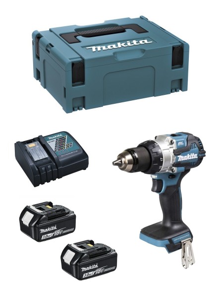 Bohrschrauber MAKITA DDF489RFJ (2 x 3,0 Ah + DC18RC + MAKPAC 2)