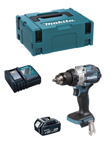 Taladro Percutor MAKITA DHP492RTJ1 (1 x 5,0Ah + DC18RC + MAKPAC