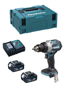 Taladro Percutor MAKITA DHP492RTJ (2 x 5,0Ah + DC18RC + MAKPAC