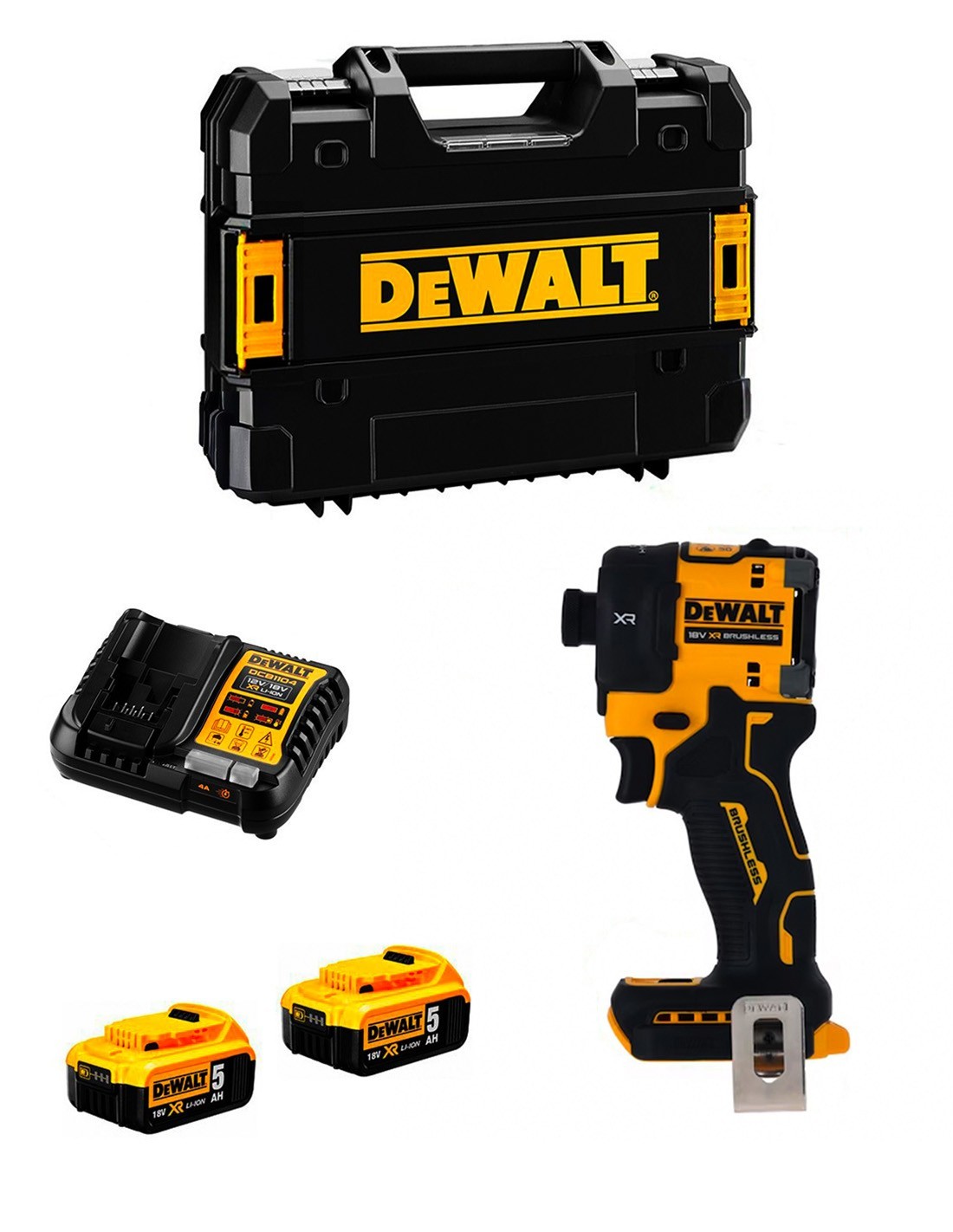 Atornillador de Impacto DeWALT DCF870P2T (2 x 5,0 Ah + DCB1104 + TSTAK II)