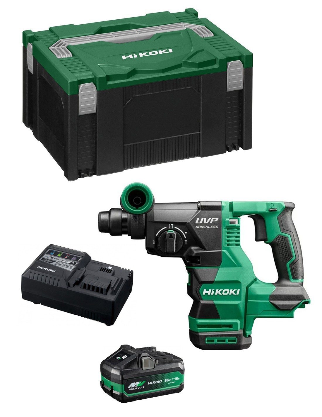 Martillo Perforador HIKOKI DH3628DAB1X (1 x 4,0Ah/8,0Ah + UC18YSL3 + Maletín HSC III)