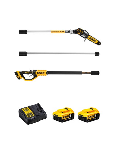 Pole Saw DeWALT DCMPS567P2 (2 x 5,0 Ah + DCB1104)