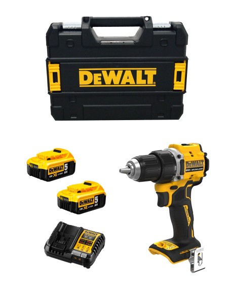Perceuse à Percussion DeWALT DCD794P2T (2 x 5,0 Ah + DCB1104 +