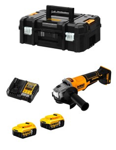 Mini-Amoladora DeWALT DCG408P2T (2 x 5,0 Ah + DCB1104 + TSTAK