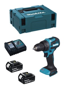 Taladro Atornillador MAKITA DDF490RFJ (2 x 3,0 Ah + DC18RC + MAKPAC 2)