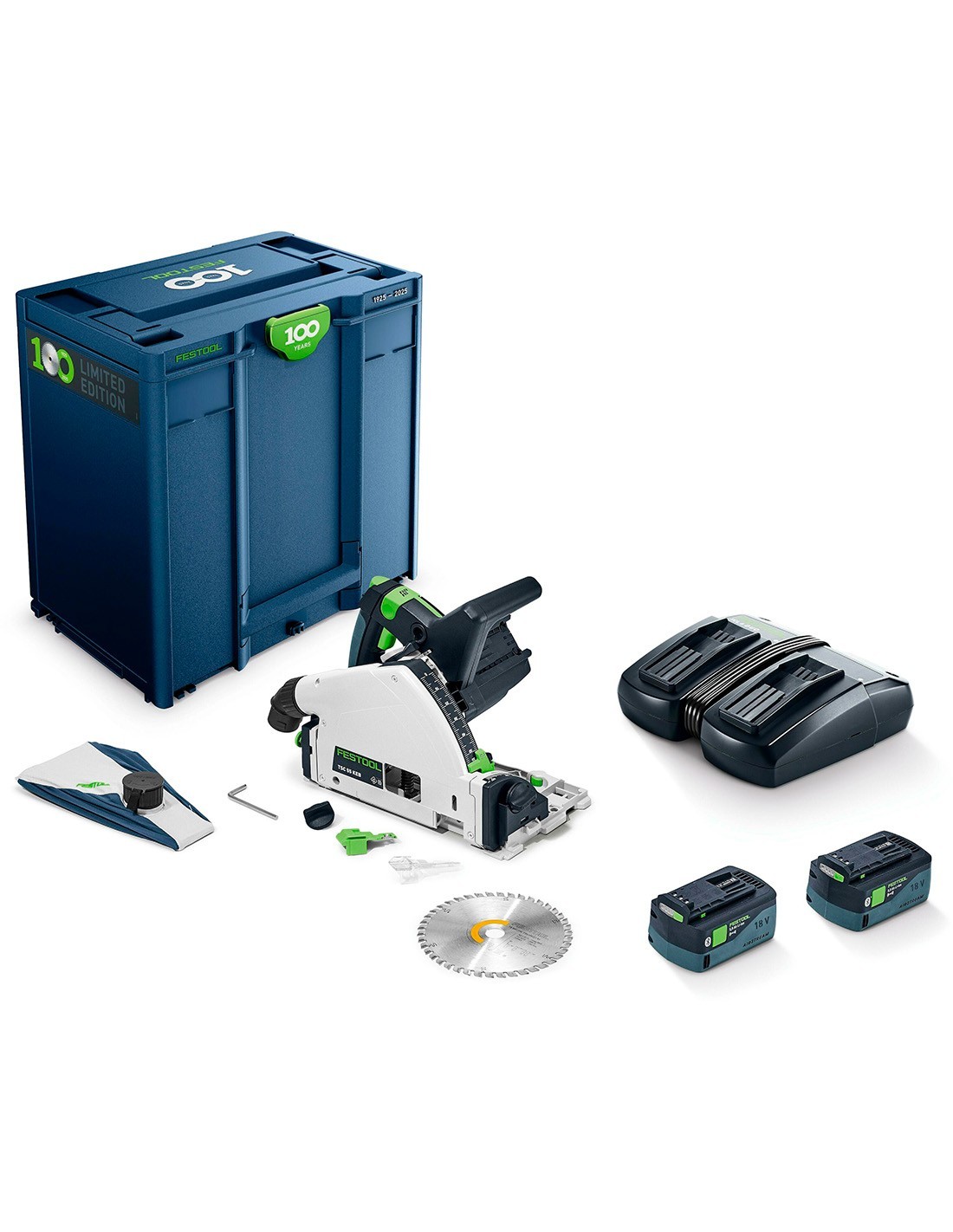 Sierra de Incisión FESTOOL TSC 55 KEBI-Plus/XL 100Y (2 x 5,0 Ah + TCL6 + SYS3 M 437)