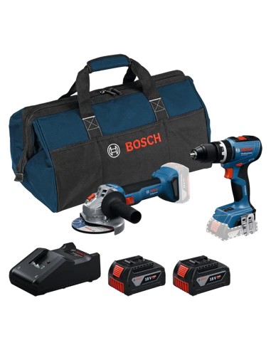 BOSCH Kit 0615A5008Z (GSB 18V-65 + GWS 18V-8 + 2 x 4,0Ah +