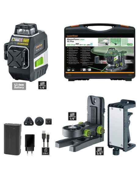 LASERLINER grüner 3D-Laser MasterPlane-Laser 3G Plus 031.400A