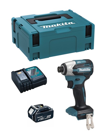 Atornillador de Impacto MAKITA DTD158RTJ1 (1 x 5,0 Ah + DC18RC + MAKPAC 3)