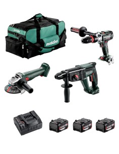 METABO Kit 685212000 (SB 18 LT BL + W 18 L BL 9-125 + KH 18 LTX 24 + 3 x 5,2 Ah + ASC 55 + Bolsa)